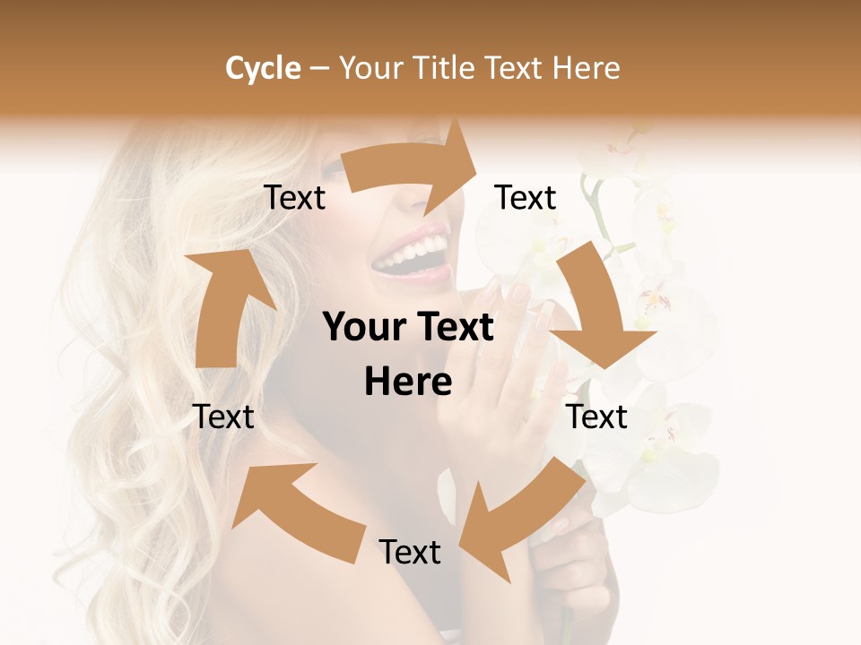 Woman Joy Orchids PowerPoint Template