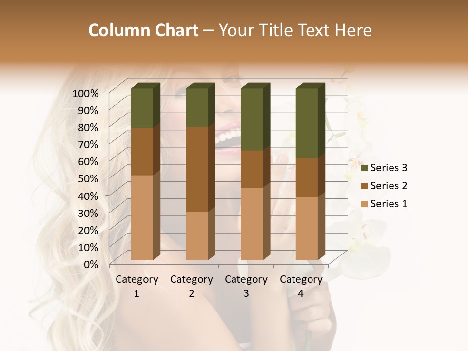 Woman Joy Orchids PowerPoint Template