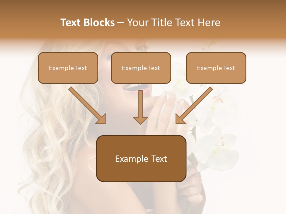 Woman Joy Orchids PowerPoint Template