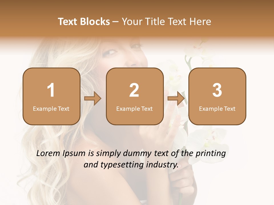 Woman Joy Orchids PowerPoint Template