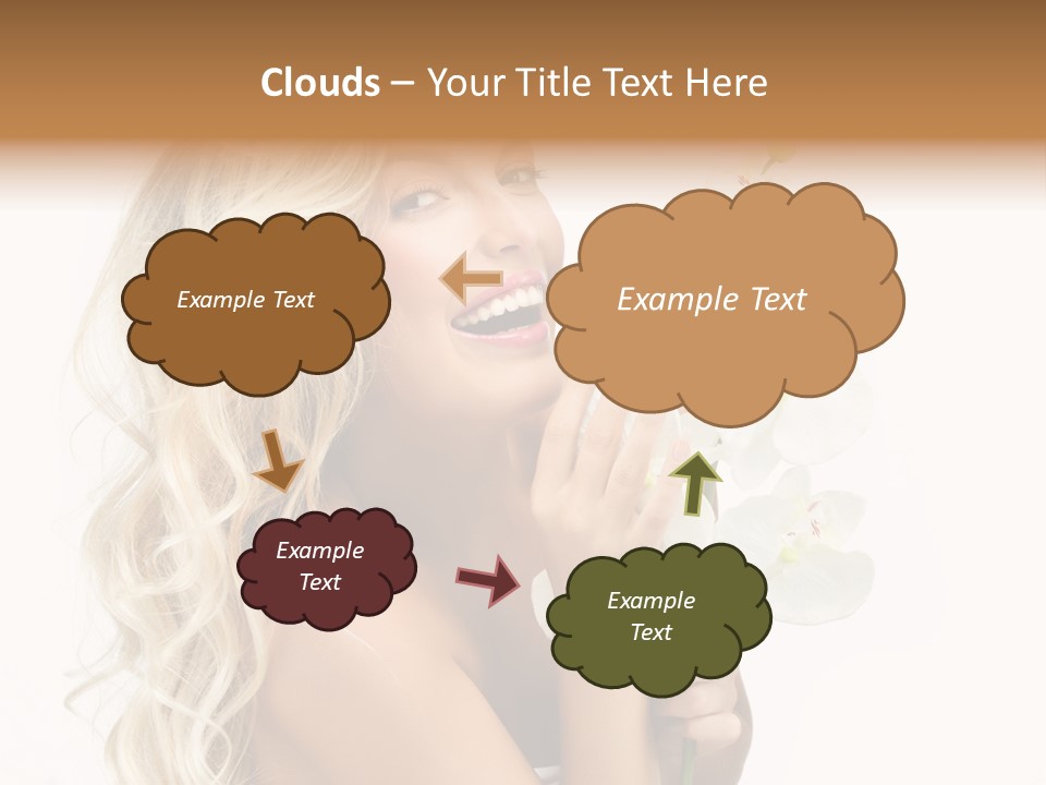 Woman Joy Orchids PowerPoint Template