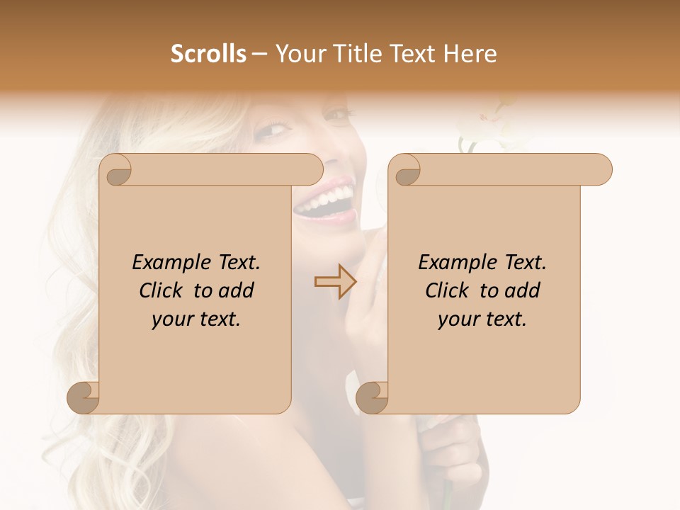 Woman Joy Orchids PowerPoint Template