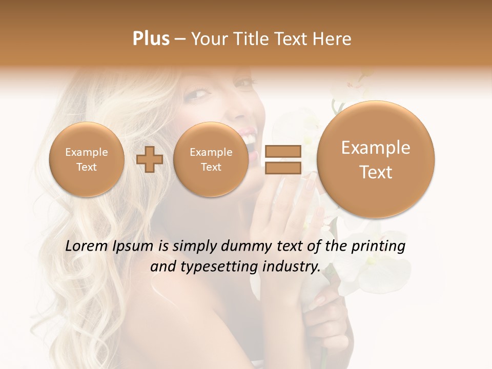 Woman Joy Orchids PowerPoint Template