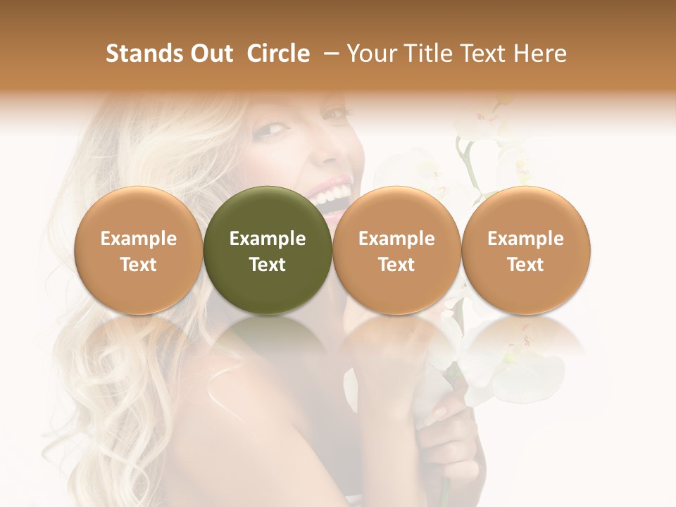 Woman Joy Orchids PowerPoint Template