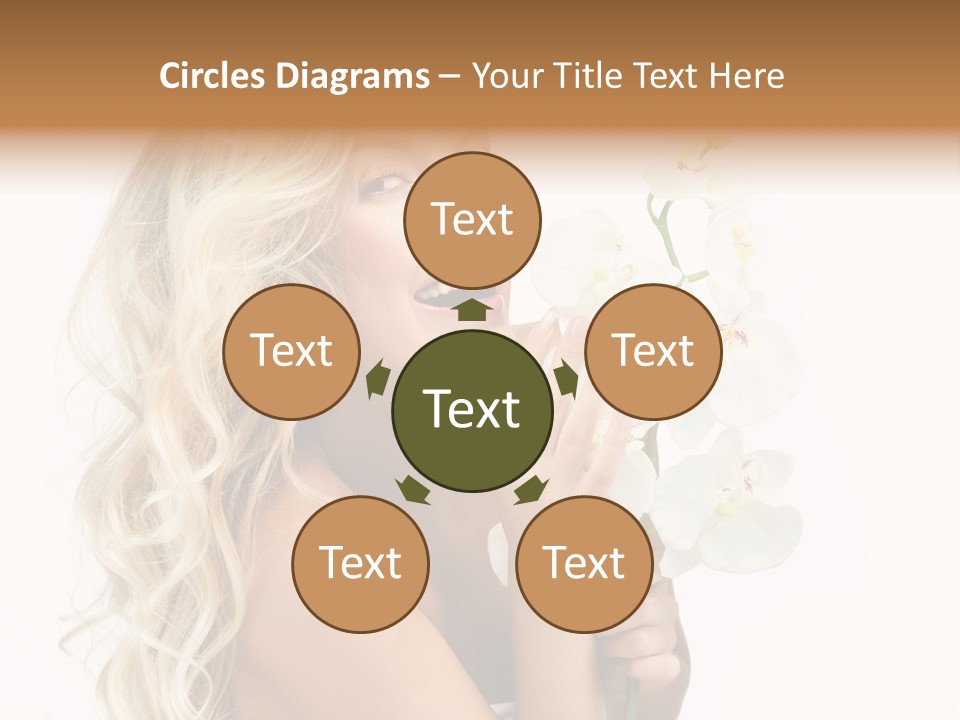 Woman Joy Orchids PowerPoint Template