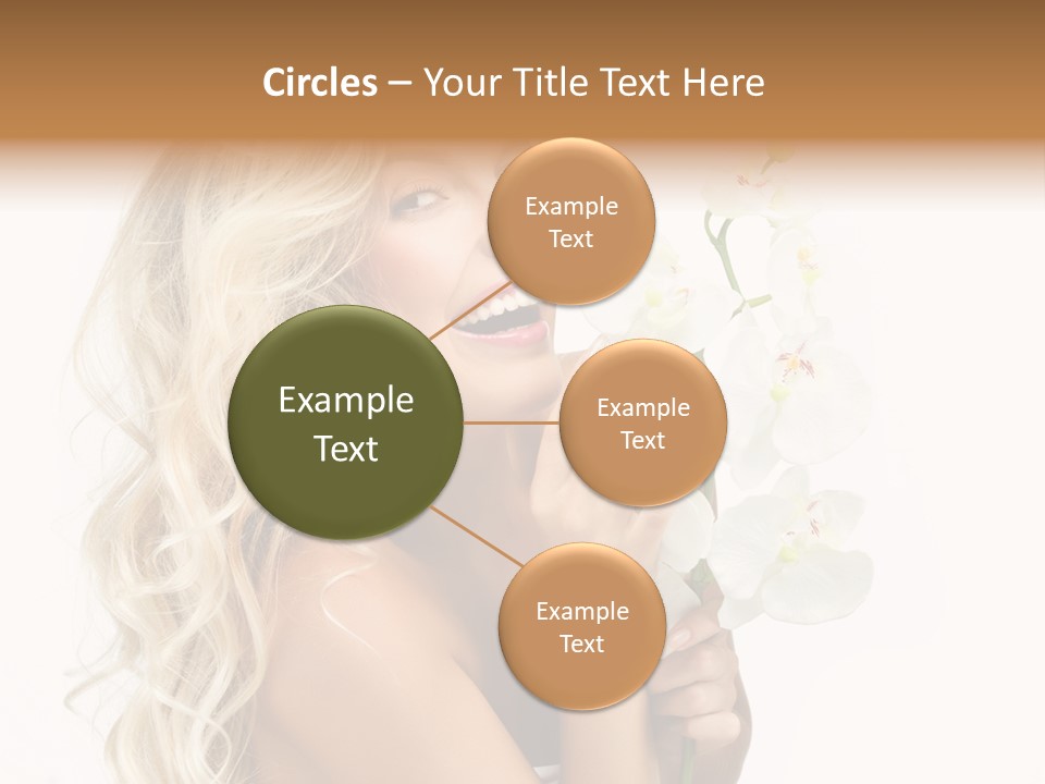 Woman Joy Orchids PowerPoint Template