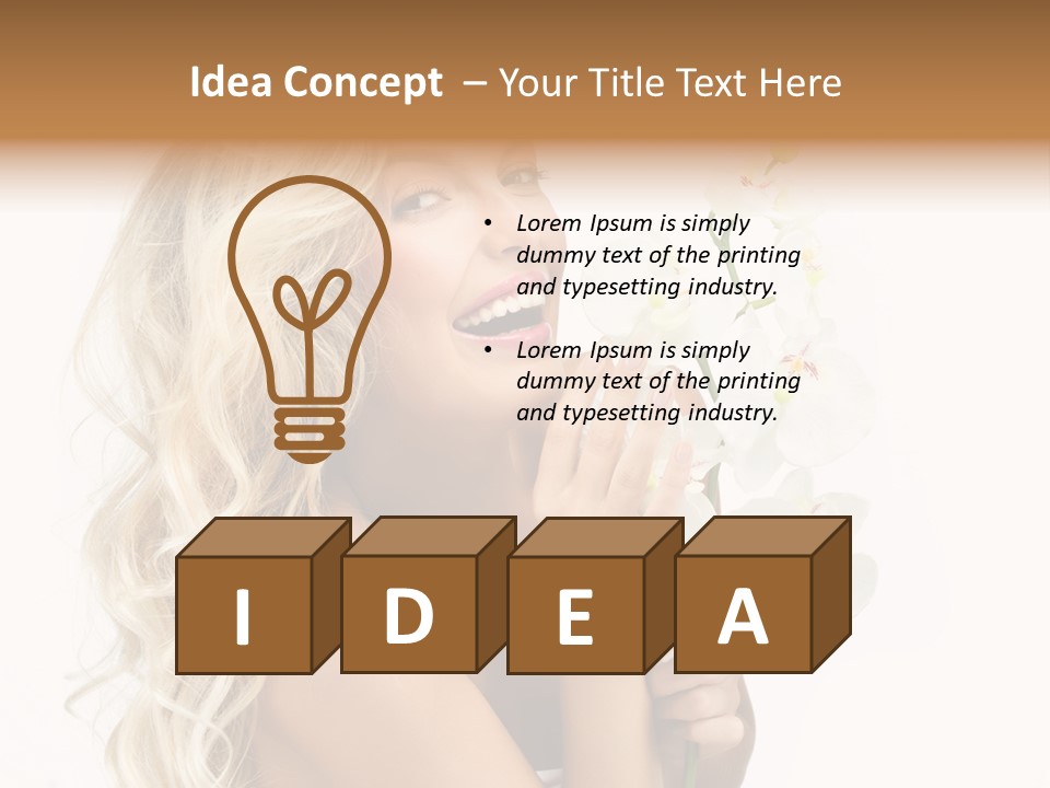 Woman Joy Orchids PowerPoint Template