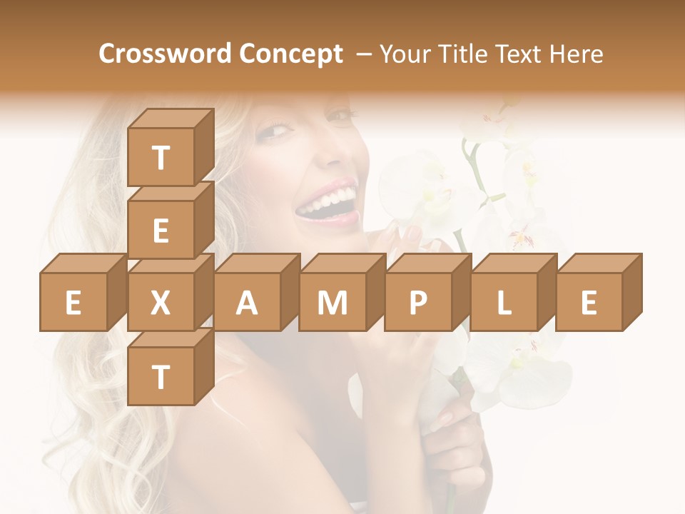 Woman Joy Orchids PowerPoint Template