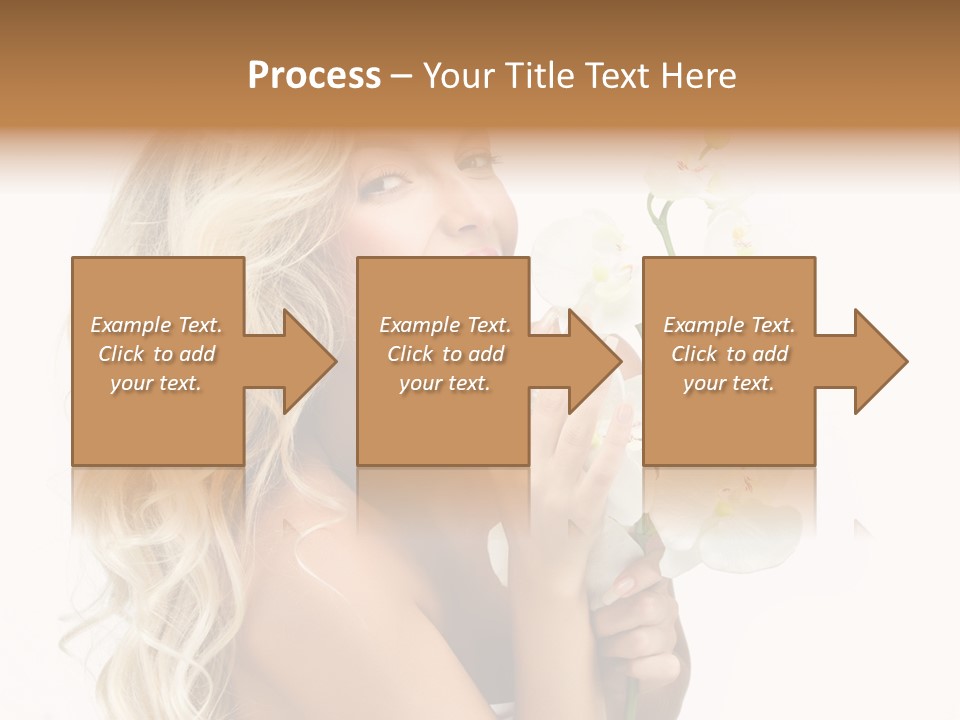 Woman Joy Orchids PowerPoint Template