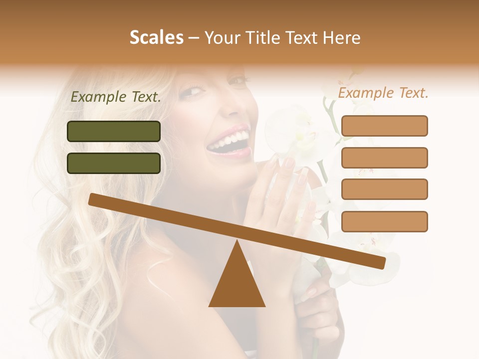 Woman Joy Orchids PowerPoint Template