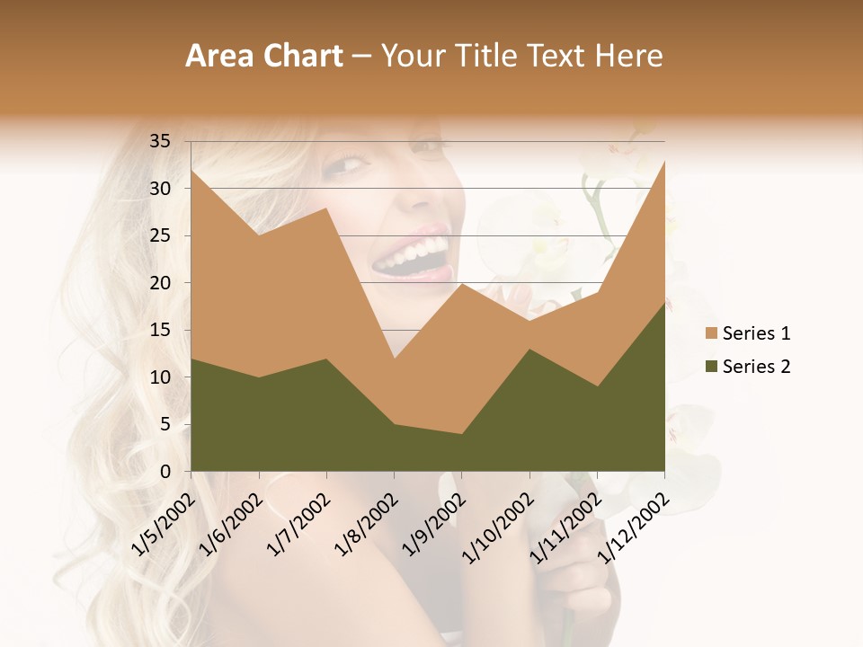 Woman Joy Orchids PowerPoint Template