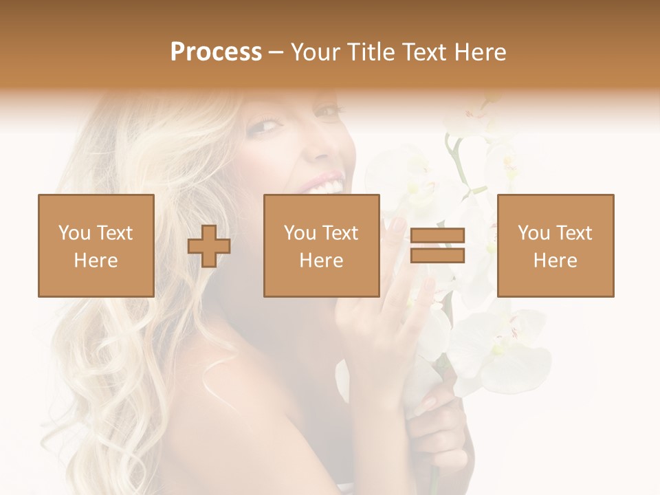 Woman Joy Orchids PowerPoint Template