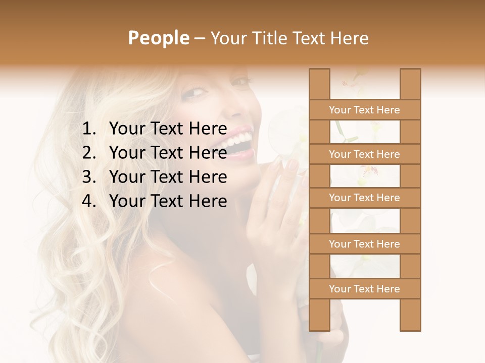 Woman Joy Orchids PowerPoint Template