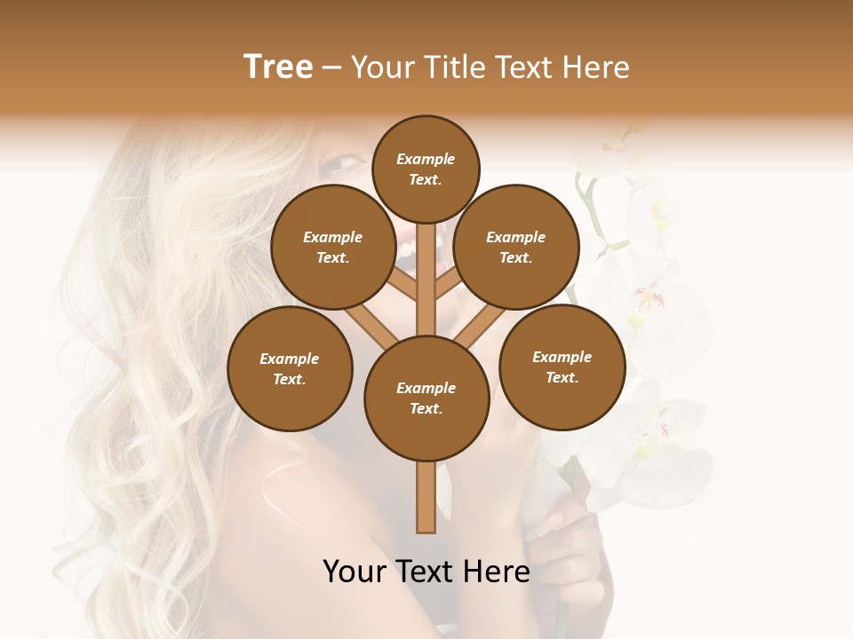 Woman Joy Orchids PowerPoint Template