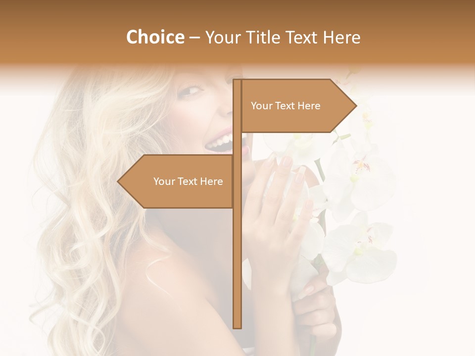 Woman Joy Orchids PowerPoint Template