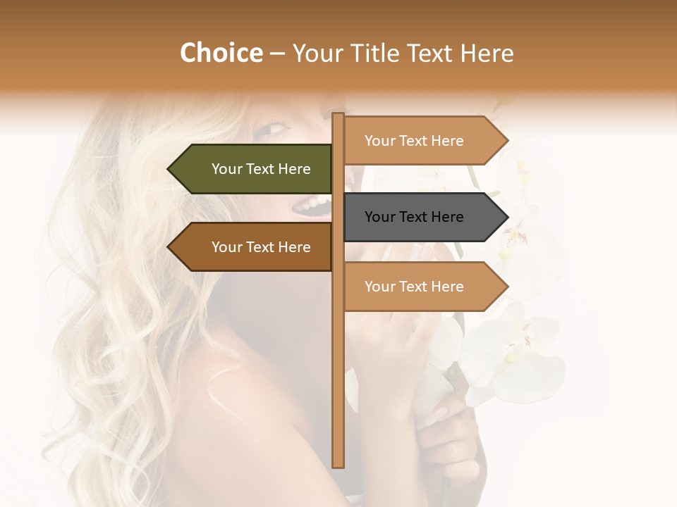 Woman Joy Orchids PowerPoint Template