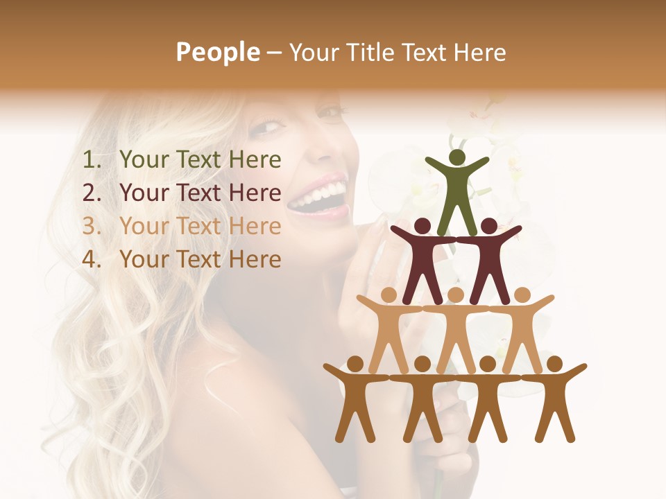 Woman Joy Orchids PowerPoint Template