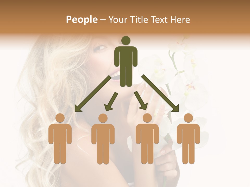 Woman Joy Orchids PowerPoint Template