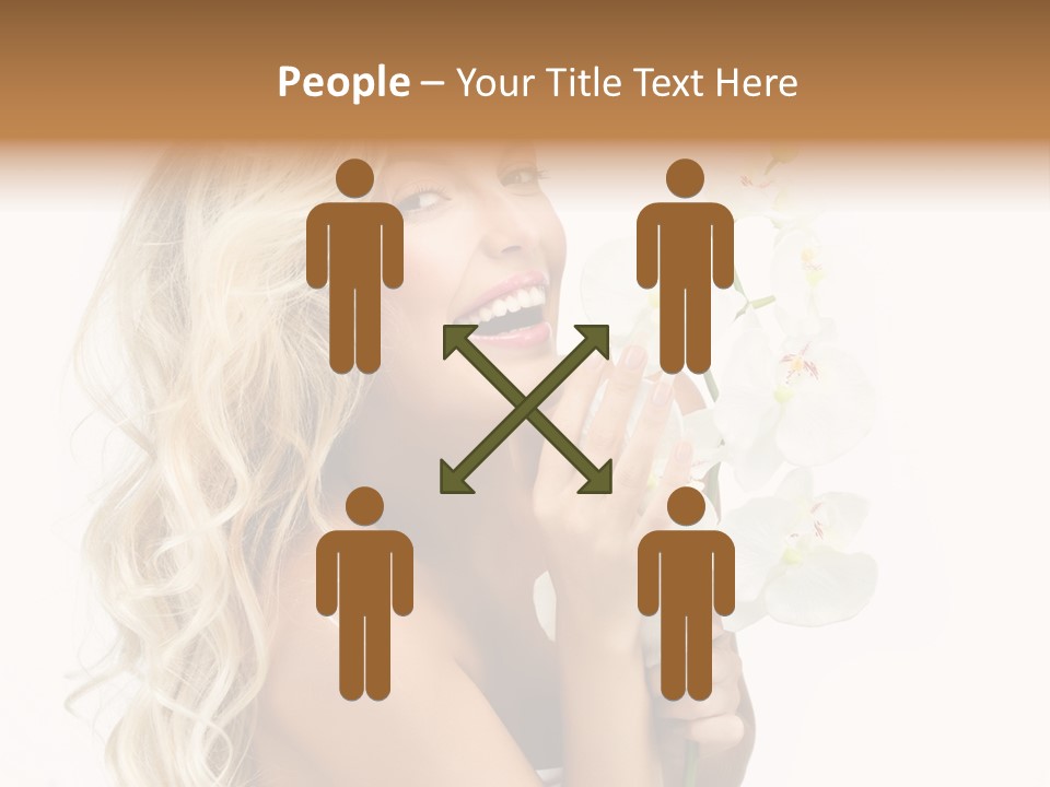 Woman Joy Orchids PowerPoint Template