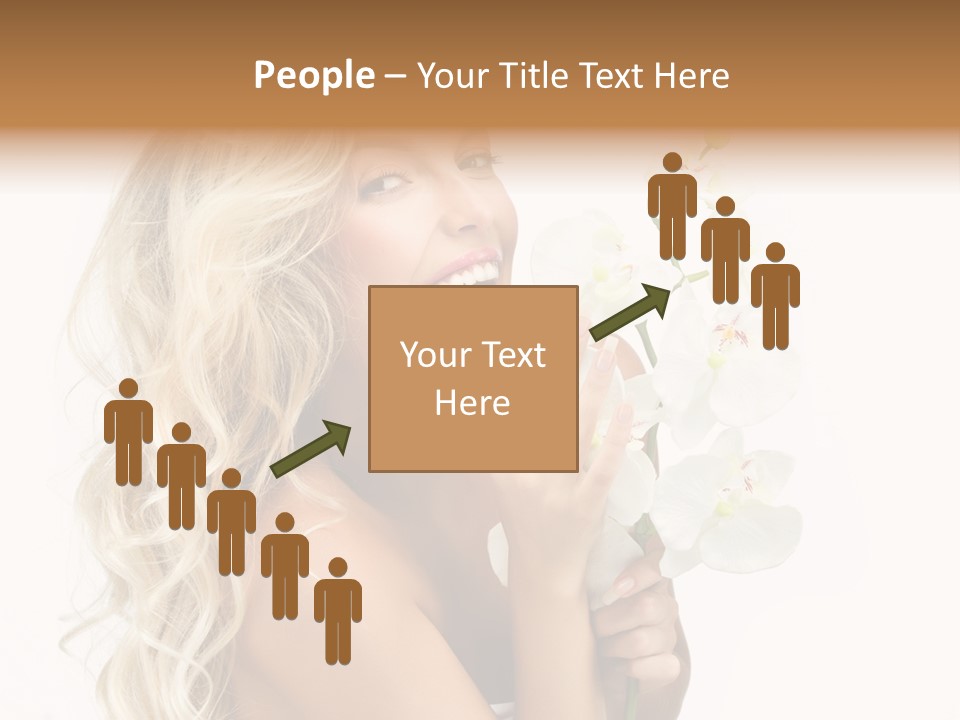 Woman Joy Orchids PowerPoint Template