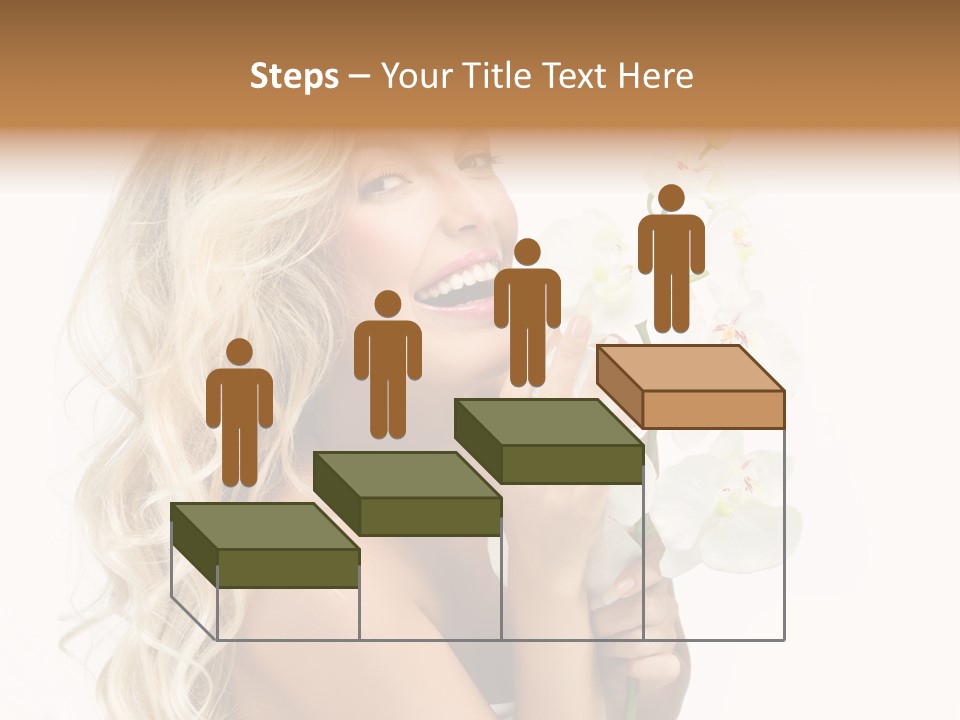 Woman Joy Orchids PowerPoint Template