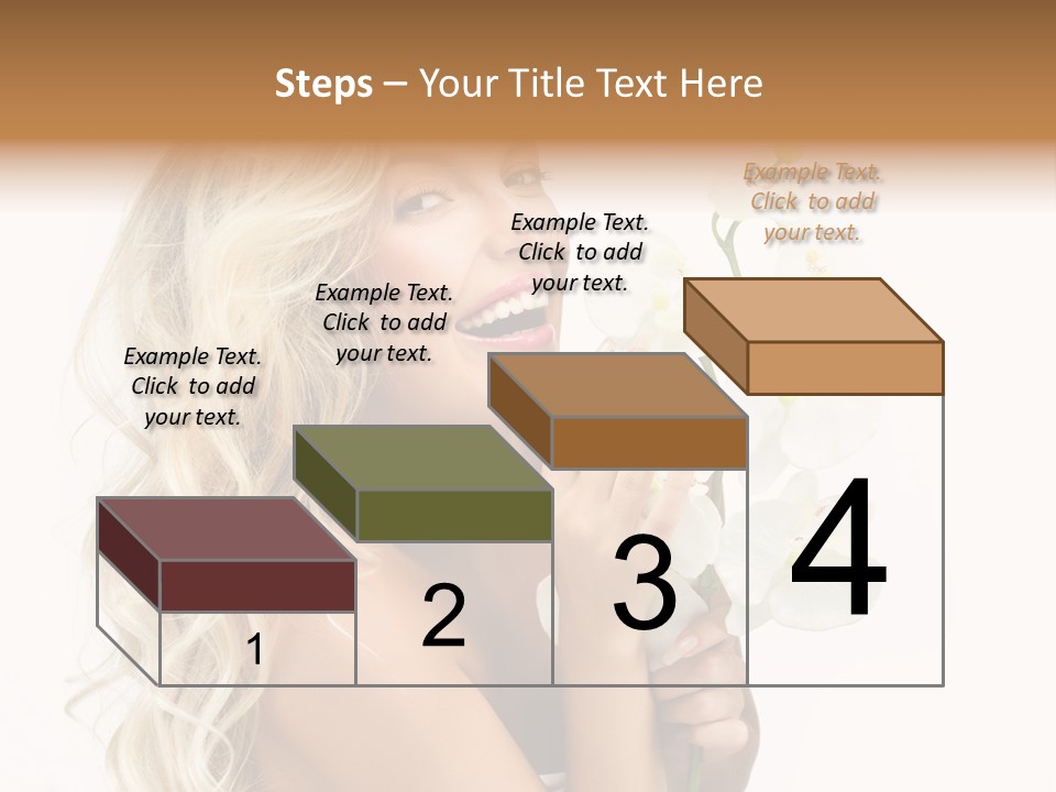 Woman Joy Orchids PowerPoint Template