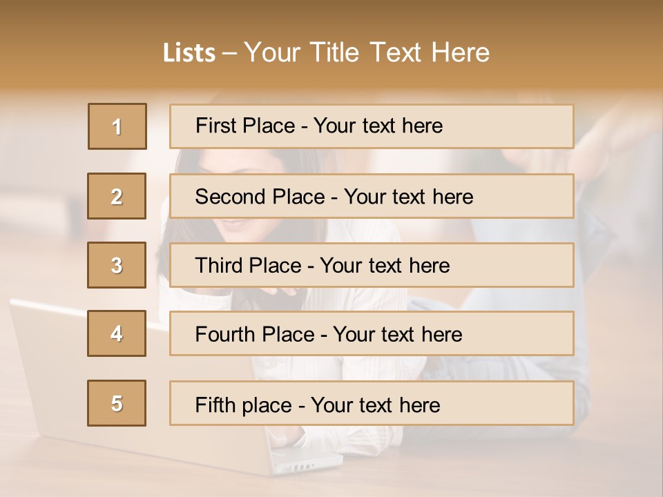 Mobil Braun Entspannung PowerPoint Template