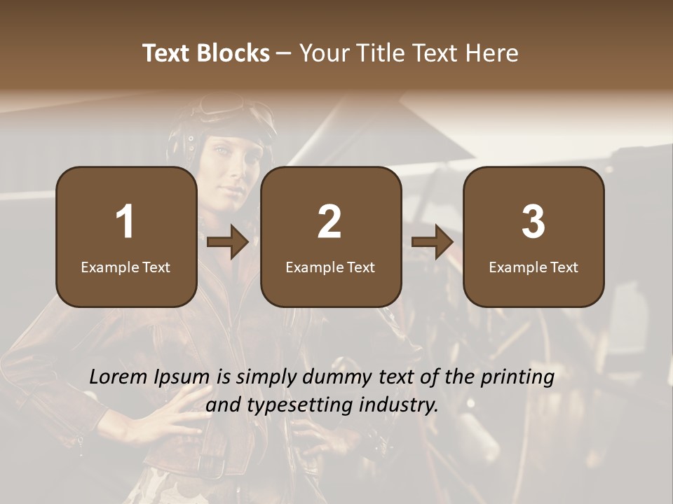 Pilot Helmet One People Old Fashioned PowerPoint Template