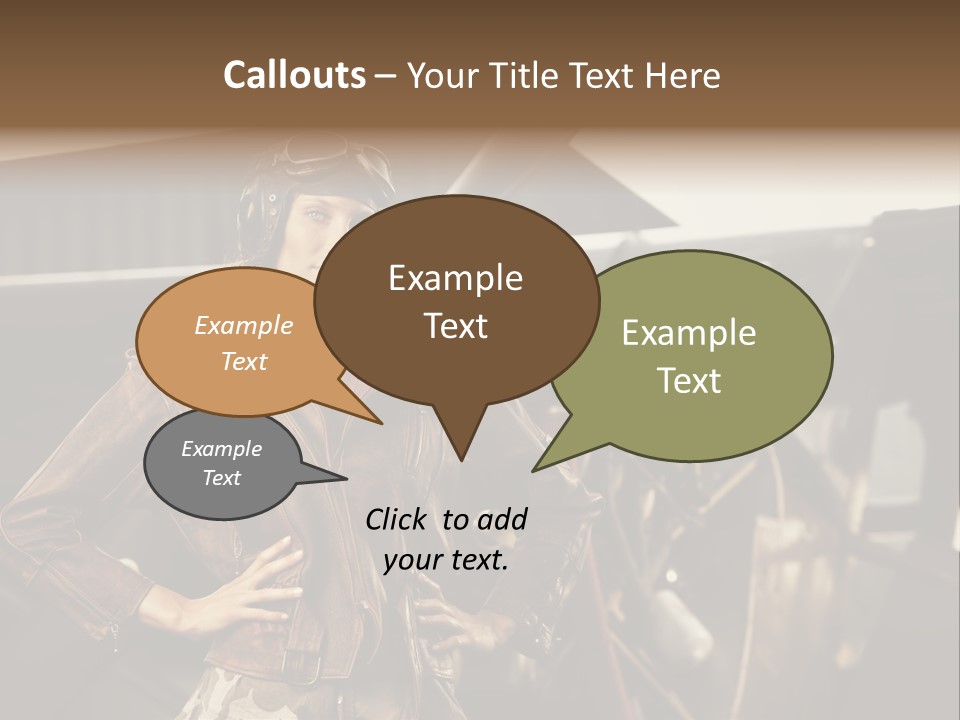Pilot Helmet One People Old Fashioned PowerPoint Template