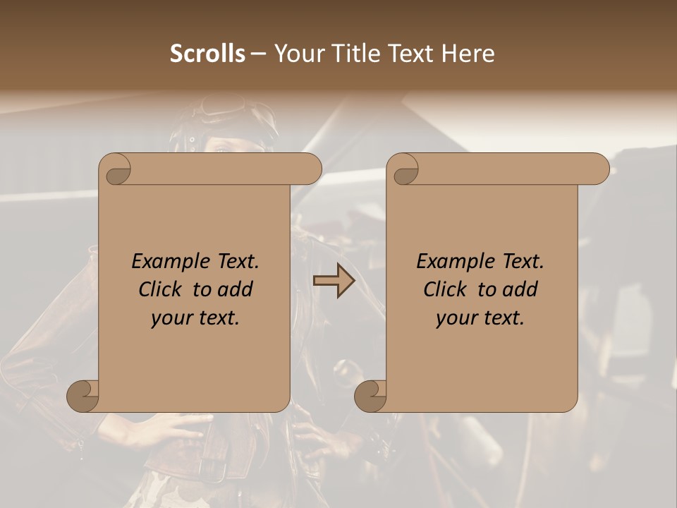 Pilot Helmet One People Old Fashioned PowerPoint Template