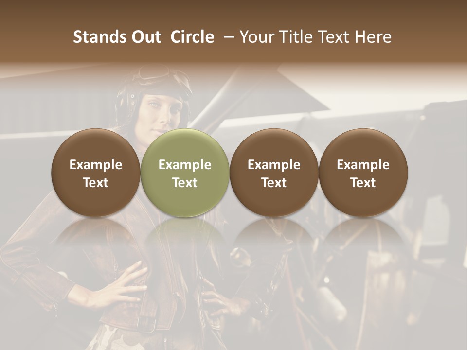 Pilot Helmet One People Old Fashioned PowerPoint Template