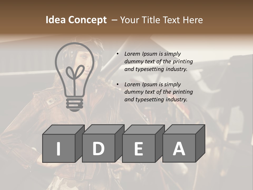 Pilot Helmet One People Old Fashioned PowerPoint Template