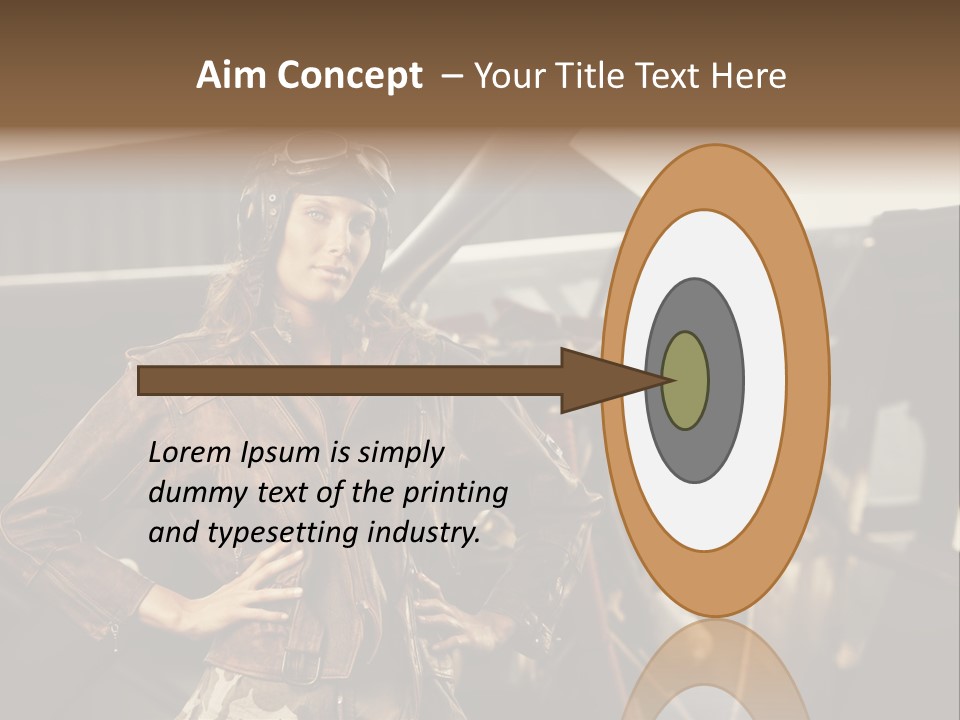 Pilot Helmet One People Old Fashioned PowerPoint Template