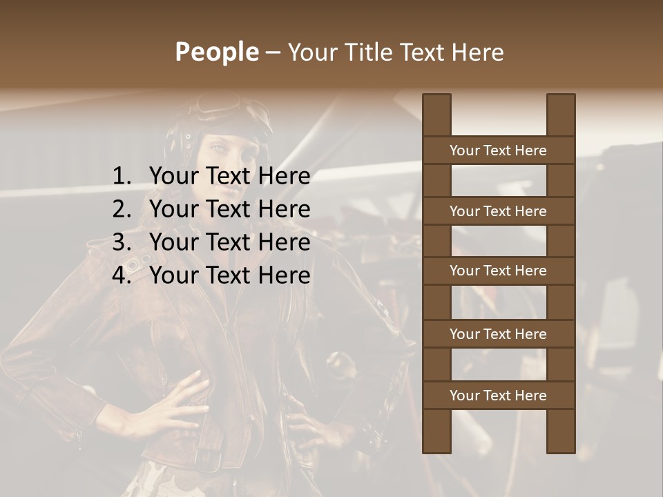 Pilot Helmet One People Old Fashioned PowerPoint Template