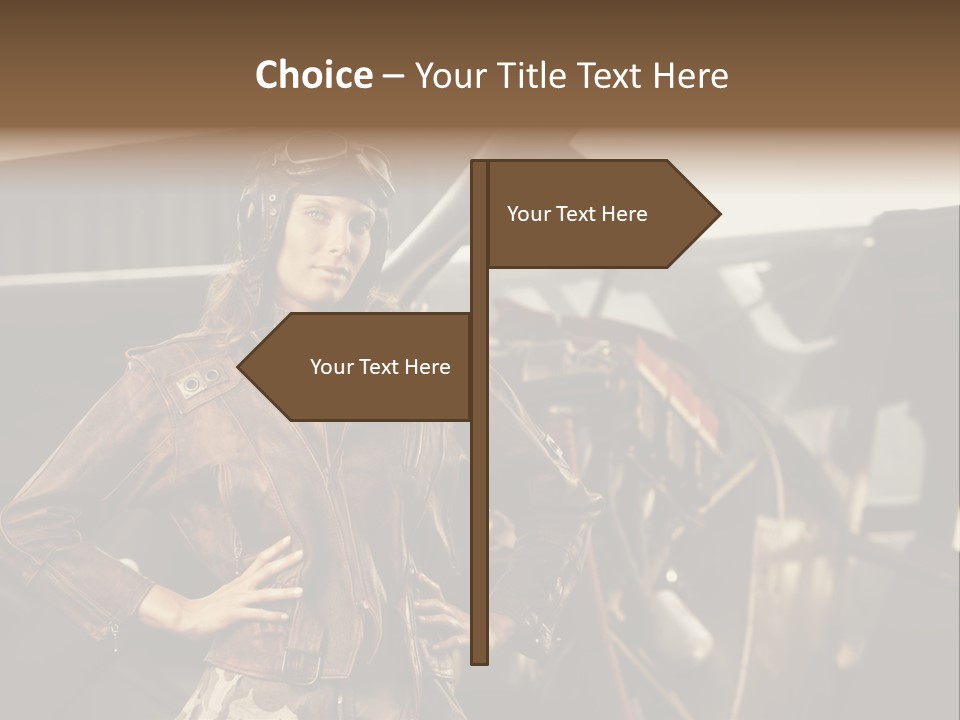 Pilot Helmet One People Old Fashioned PowerPoint Template