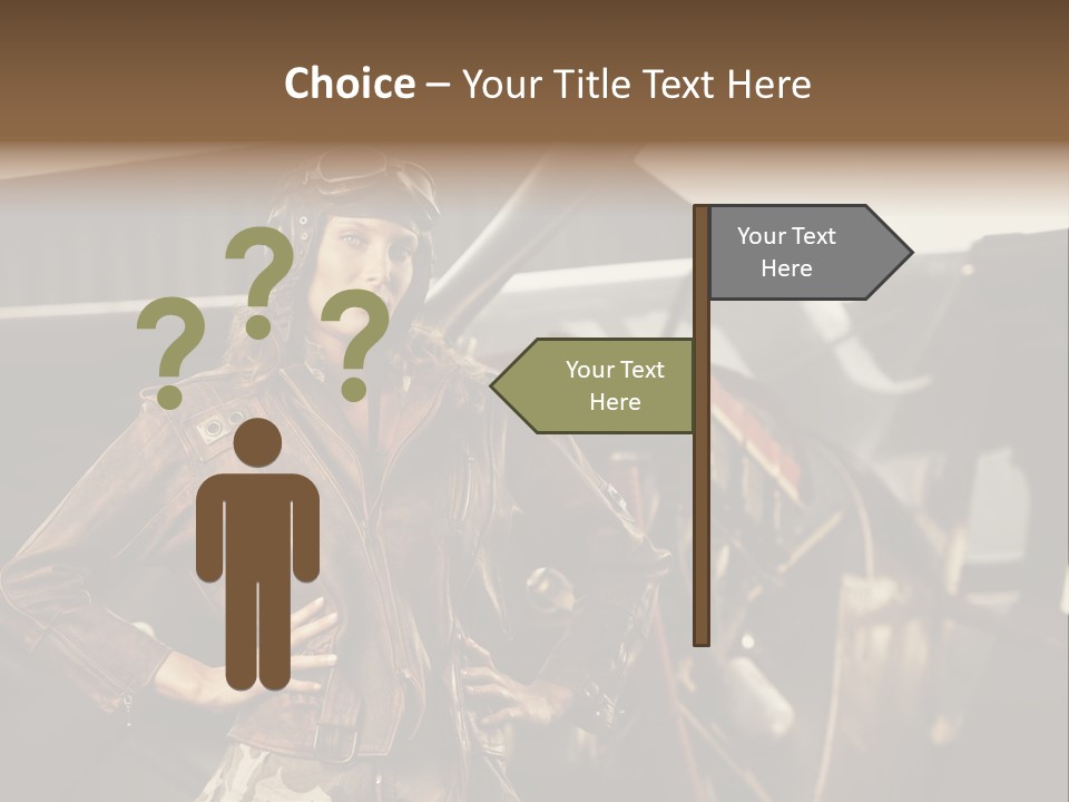 Pilot Helmet One People Old Fashioned PowerPoint Template