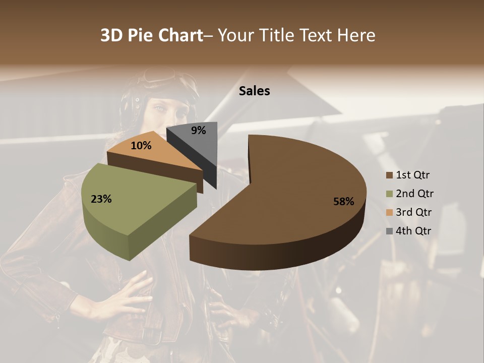 Pilot Helmet One People Old Fashioned PowerPoint Template