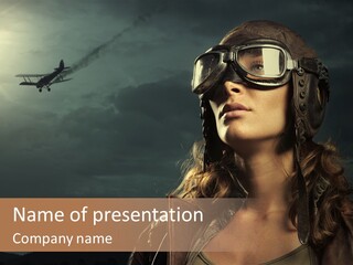 Old Style Fashion Model Pilot PowerPoint Template