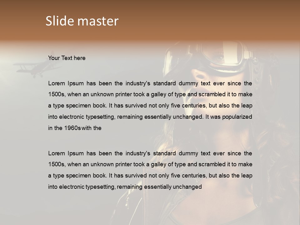 Old Style Fashion Model Pilot PowerPoint Template