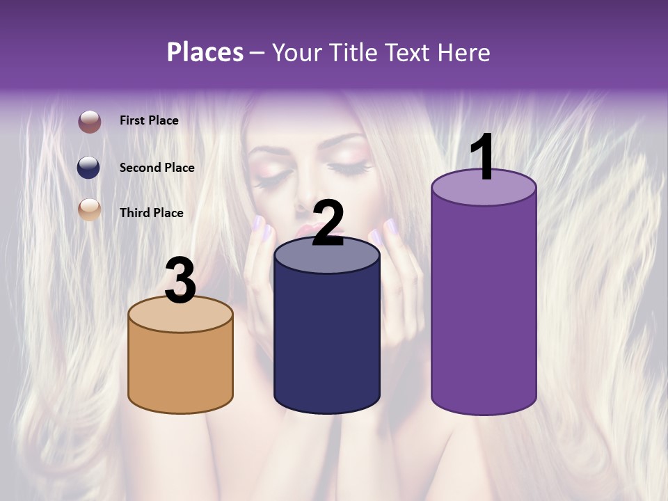 Haircut Blonde Long Hair PowerPoint Template