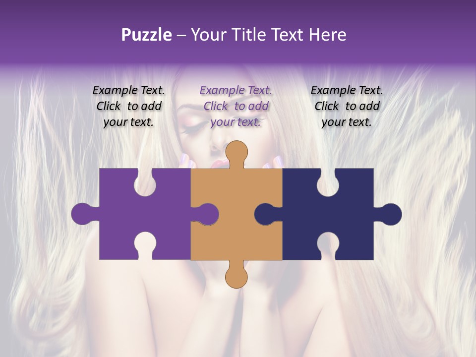 Haircut Blonde Long Hair PowerPoint Template