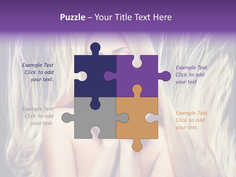 Haircut Blonde Long Hair PowerPoint Template