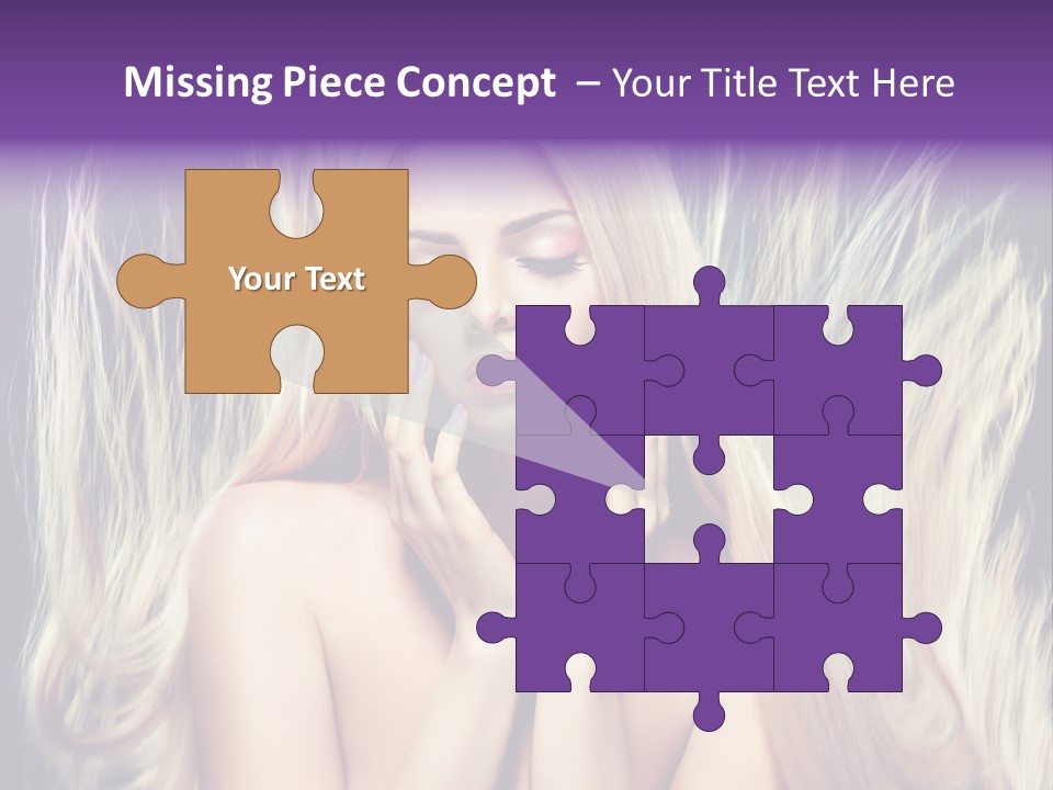 Haircut Blonde Long Hair PowerPoint Template