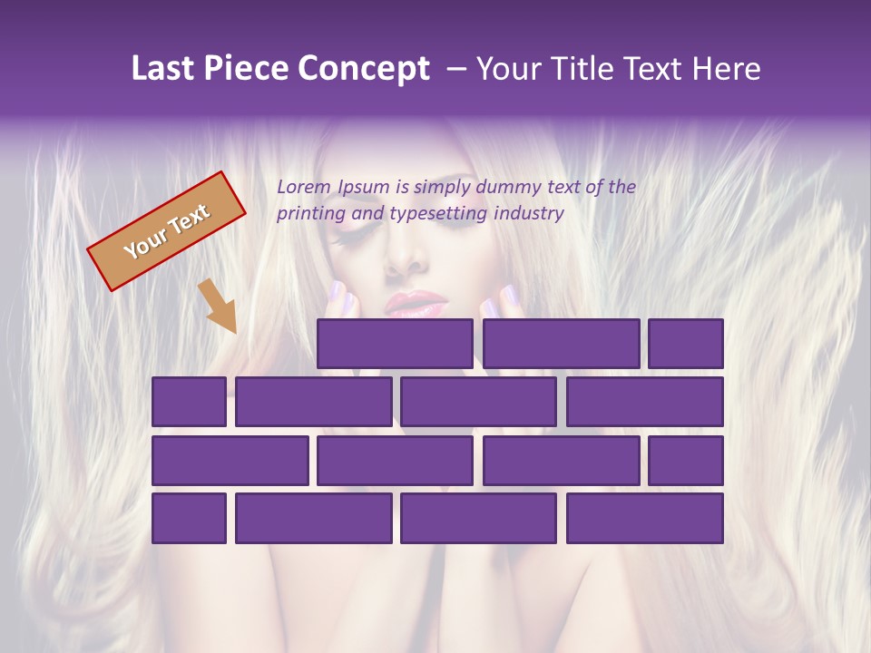 Haircut Blonde Long Hair PowerPoint Template