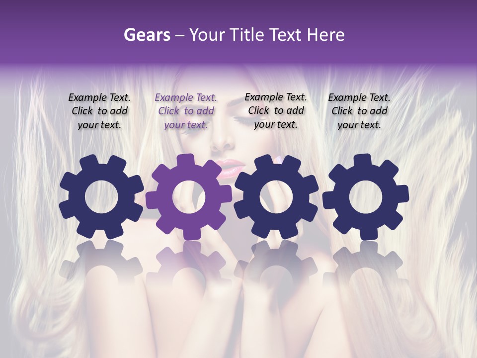 Haircut Blonde Long Hair PowerPoint Template