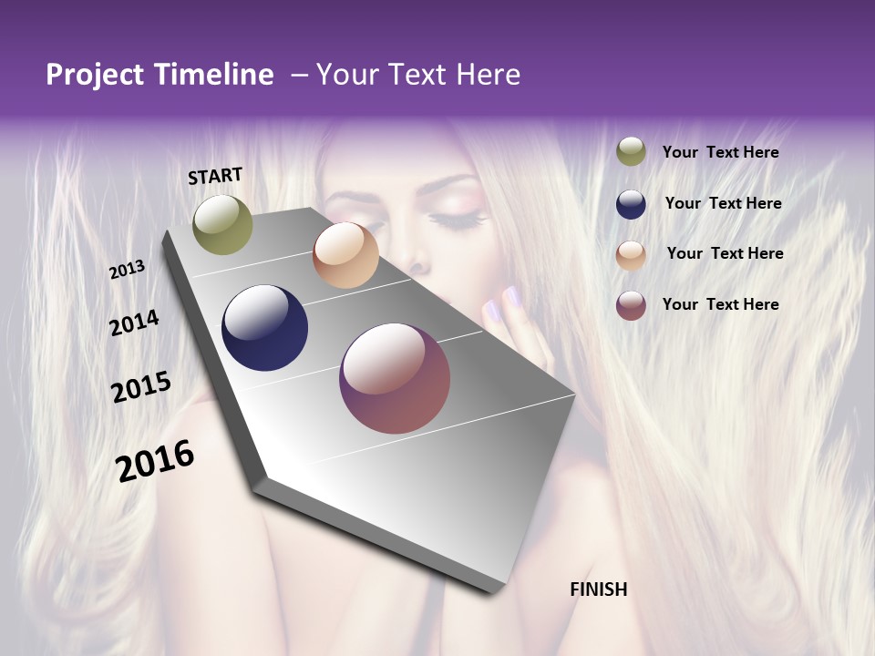 Haircut Blonde Long Hair PowerPoint Template