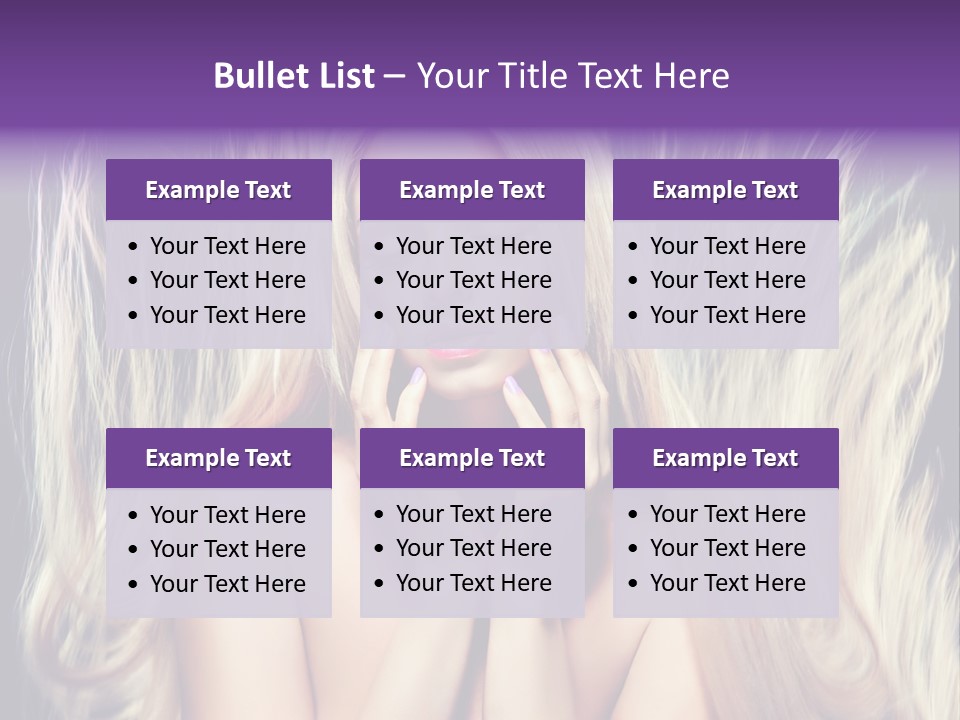 Haircut Blonde Long Hair PowerPoint Template