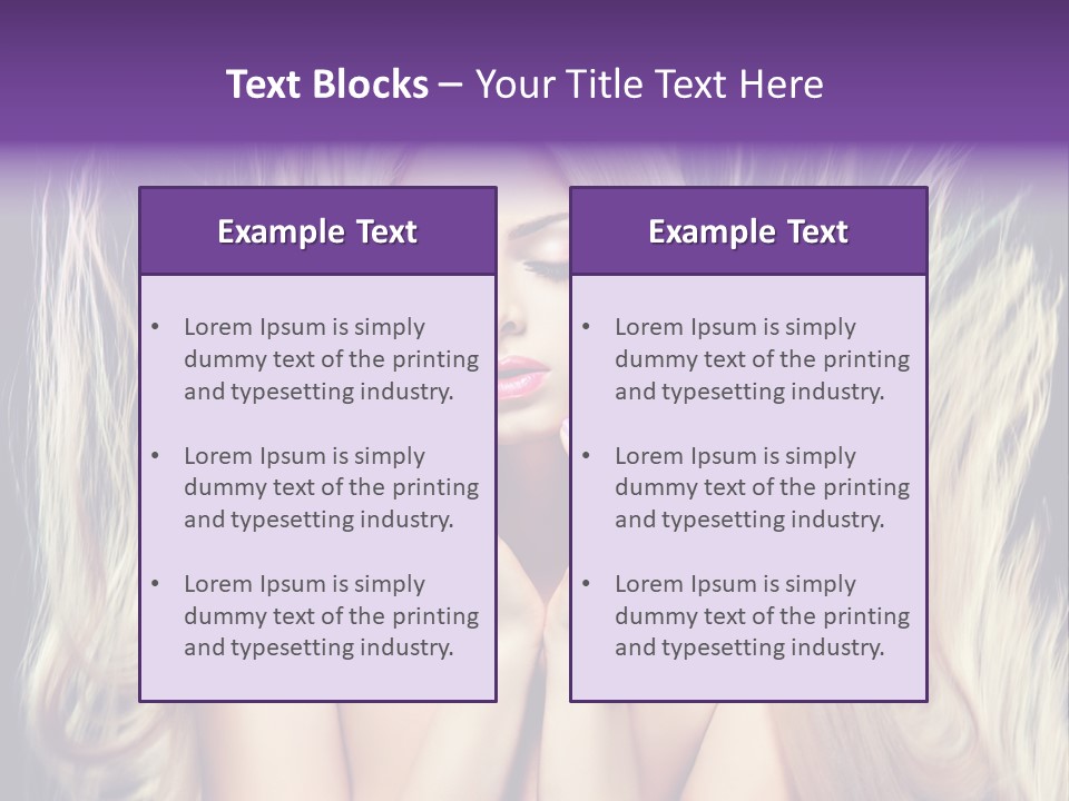 Haircut Blonde Long Hair PowerPoint Template