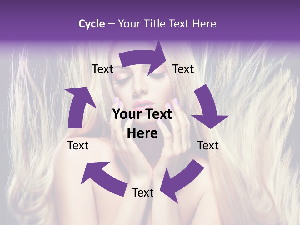 Haircut Blonde Long Hair PowerPoint Template