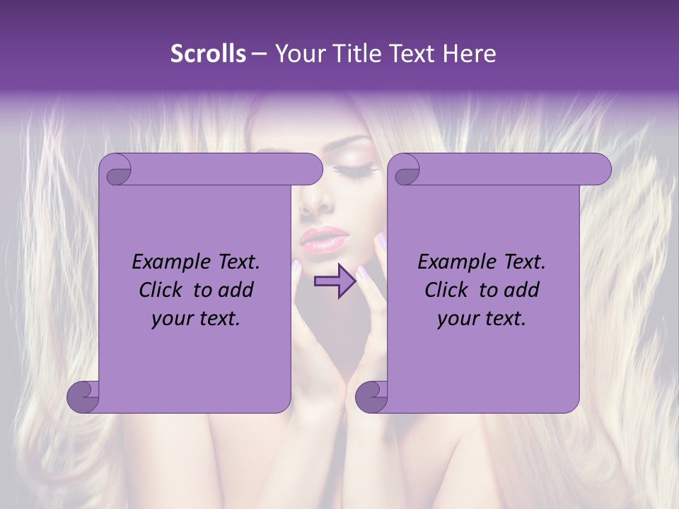 Haircut Blonde Long Hair PowerPoint Template